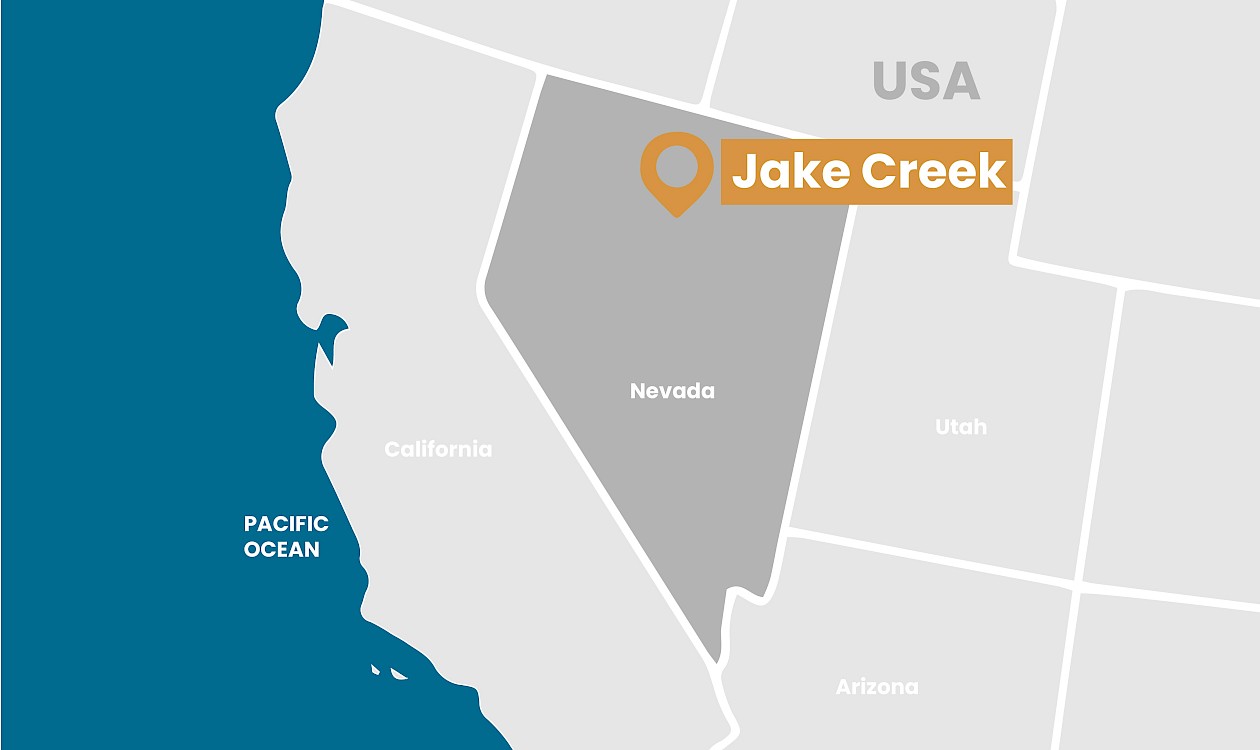 Jake Creek location map
